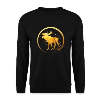 painted moose logo - Unisex Sweatshirt - black - Front - Alina (178cm) & Michal (187cm)