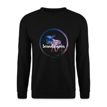 Skandinavien Spruch - Unisex Pullover - Schwarz - Vorne - Alina (178cm) & Michal (187cm)
