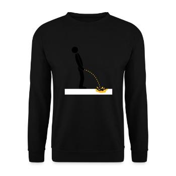 pinkeln schnee gelb winter kalt boden logo im steh - Unisex Pullover - Schwarz - Vorne - Alina (178cm) & Michal (187cm)