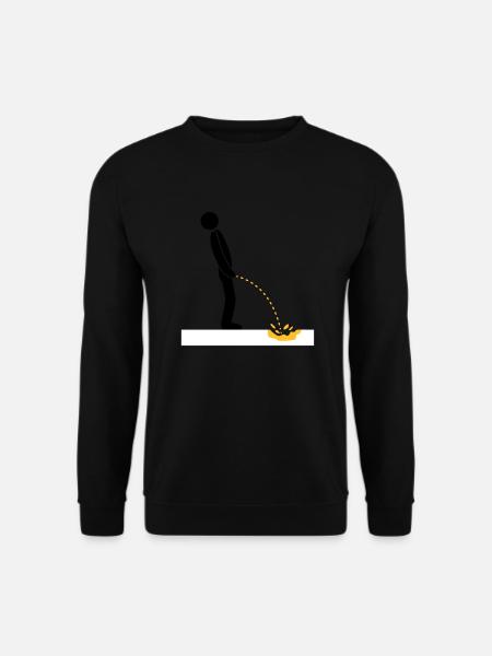 pinkeln schnee gelb winter kalt boden logo im steh - Unisex Pullover - Schwarz