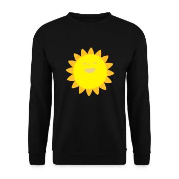 Fröhlicher Sonnenschein - Unisex Pullover - Schwarz - Vorne - Alina (178cm) & Michal (187cm)
