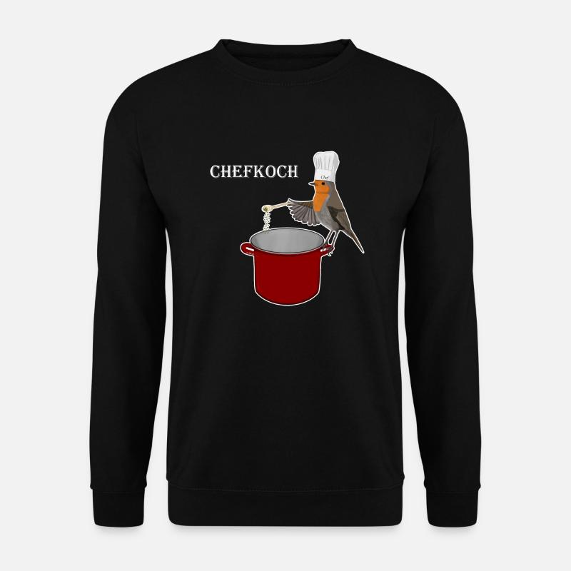 Gemaltes Rotkehlchen ist ein absoluter Spitzenkoch - Unisex Pullover - Schwarz
