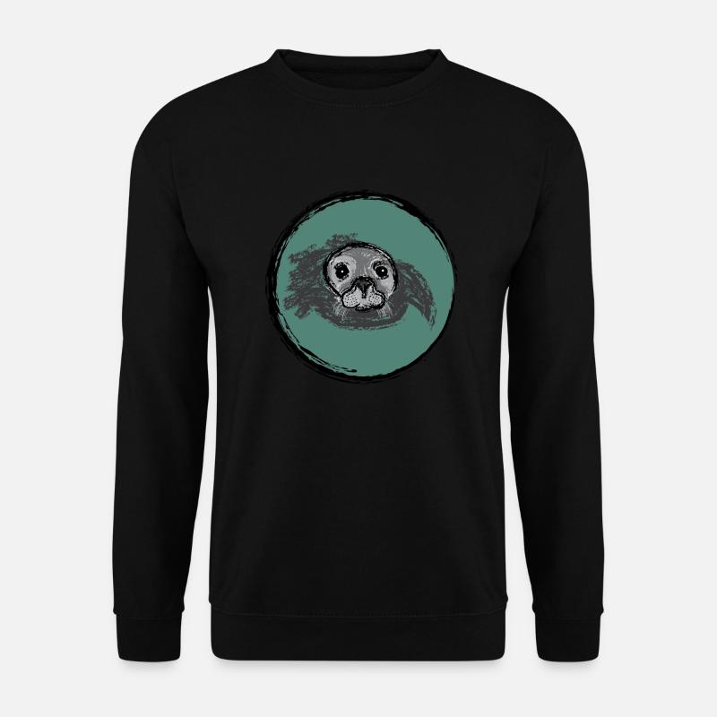 Auftauchende Robbe / Surfacing Seal - Design II - Unisex Pullover - Schwarz