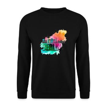 Berlin Deutschland Germany Skyline Stadt City - Unisex Sweatshirt - black - Front - Alina (178cm) & Michal (187cm)