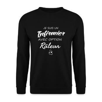 Je suis un infirmier avec option râleur - Sweat-shirt Unisexe - noir - Devant - Alina (178cm) & Michal (187cm)