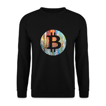 Bitcoin Art - Unisex Sweatshirt - black - Front - Alina (178cm) & Michal (187cm)
