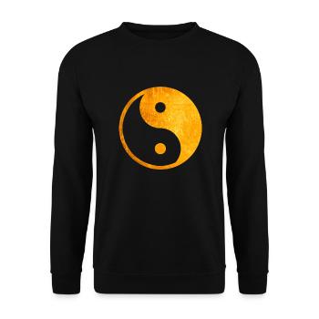 Gold Yin Yang, Yin Yang Symbol, Yin Yang Taoism - Unisex Sweatshirt - black - Front - Alina (178cm) & Michal (187cm)