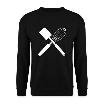 Schneebesen Teigschaber Hobbybäcker Kuchenmeister - Unisex Pullover - Schwarz - Vorne - Alina (178cm) & Michal (187cm)