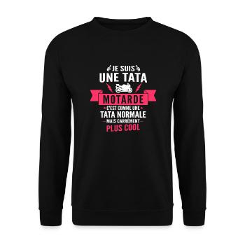 je suis une tata motarde - Sweat-shirt Unisexe - noir - Devant - Alina (178cm) & Michal (187cm)