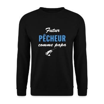 futur pêcheur comme papa - Sweat-shirt Unisexe - noir - Devant - Alina (178cm) & Michal (187cm)
