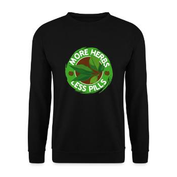 Herbal Medicine More Herbs Less Pills Herbalism - Unisex Pullover - Schwarz - Vorne - Alina (178cm) & Michal (187cm)