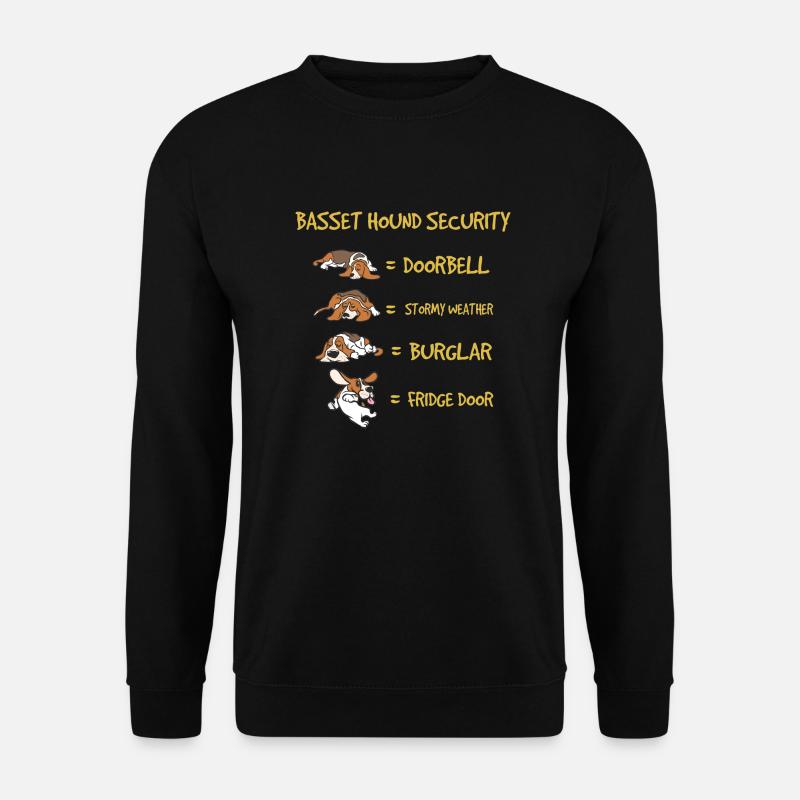 Basset Hound Sicherheit Lustiger Hund Tierhalter - Unisex Pullover - Schwarz