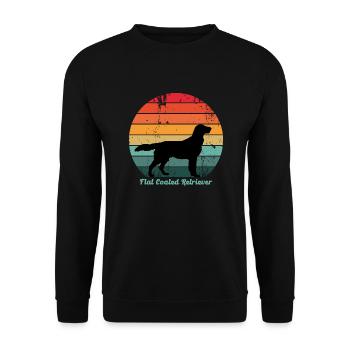 Retro Flat Coated Retriever - Sweat-shirt Unisexe - noir - Devant - Alina (178cm) & Michal (187cm)