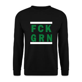 Anti Grünen Kein Bock auf Baerbock FCK GRN T Shirt - Unisex Pullover - Schwarz - Vorne - Alina (178cm) & Michal (187cm)