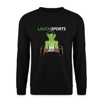Lauchsports Lauch Sport Fitness Fitnessstudio Gym - Unisex Pullover - Schwarz - Vorne - Alina (178cm) & Michal (187cm)