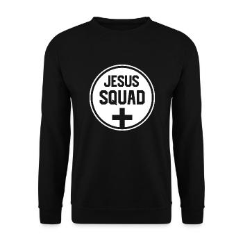 Christliche Sprüche - Unisex Pullover - Schwarz - Vorne - Alina (178cm) & Michal (187cm)
