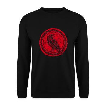 Viking Odin Rabe Hugin Munin Mythologie nordique - Sweat-shirt Unisexe - noir - Devant - Alina (178cm) & Michal (187cm)