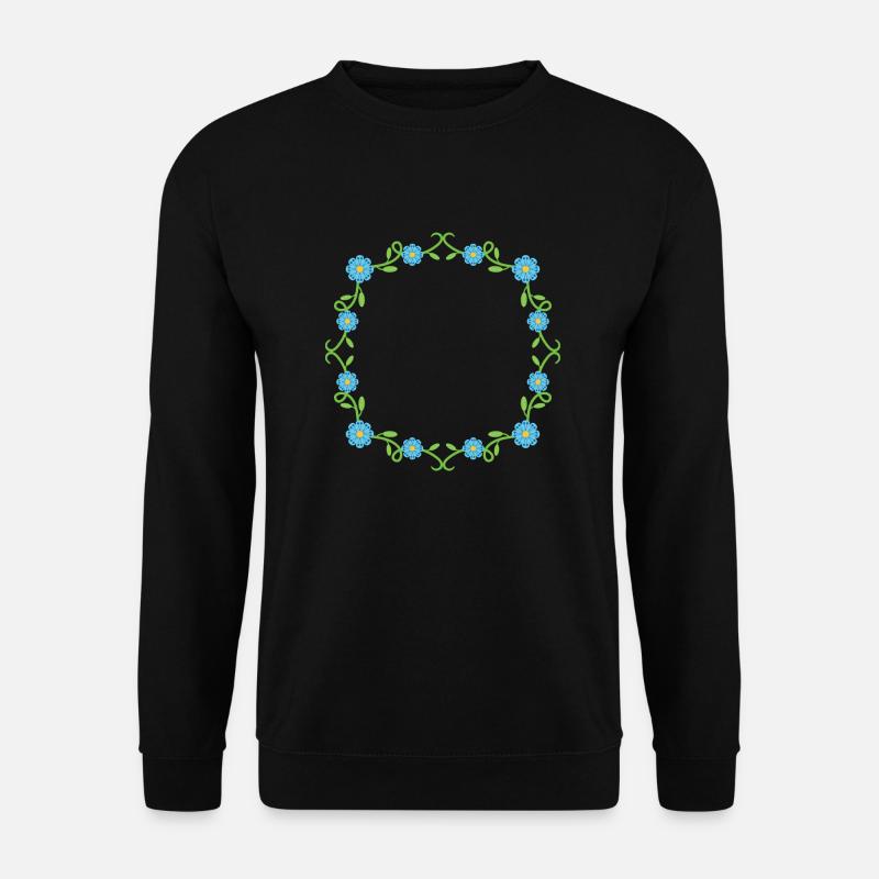 Blumen Kranz Rahmen - Unisex Pullover - Schwarz