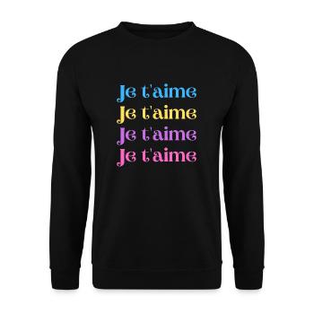 I love you I love you I love you I love you - Unisex Sweatshirt - black - Front - Alina (178cm) & Michal (187cm)