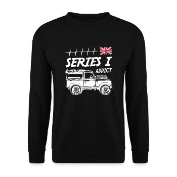 Landy Rover Series I Addict - Unisex Pullover - Schwarz - Vorne - Alina (178cm) & Michal (187cm)