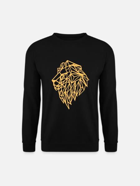 Lion Geometric Line - Unisex Sweatshirt - black