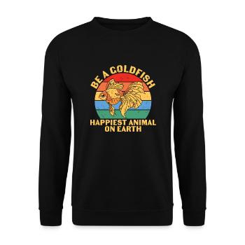 Soyez un poisson rouge l’animal le plus heureux - Sweat-shirt Unisexe - noir - Devant - Alina (178cm) & Michal (187cm)