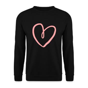 heart pink valentine's day - Unisex Sweatshirt - black - Front - Alina (178cm) & Michal (187cm)