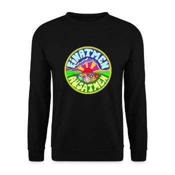 Einatmen - Ausatmen - Unisex Pullover - Schwarz - Vorne - Alina (178cm) & Michal (187cm)