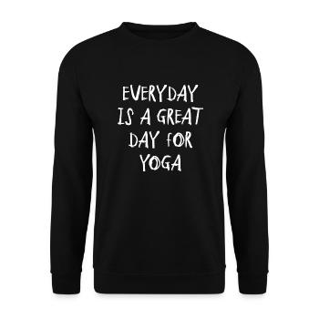 yoga sport fitness happy anglais qoutes - Sweat-shirt Unisexe - noir - Devant - Alina (178cm) & Michal (187cm)