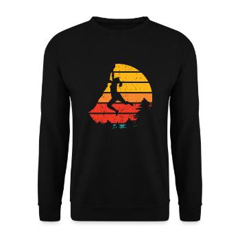 Bouldering Rock Climbing - Unisex Sweatshirt - black - Front - Alina (178cm) & Michal (187cm)