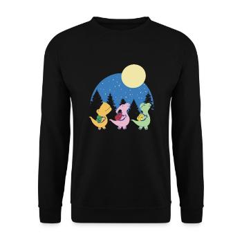 Dinosaurier in die Schule gehen Dinosaurier in die - Unisex Pullover - Schwarz - Vorne - Alina (178cm) & Michal (187cm)