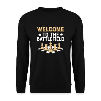 Welcome To The Chess Player Chess Board - Unisex Sweatshirt - black - Front - Alina (178cm) & Michal (187cm)