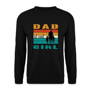 Vintage Mädchen Papa Vater von Mädchen Vatertag - Sweat-shirt Unisexe - noir - Devant - Alina (178cm) & Michal (187cm)