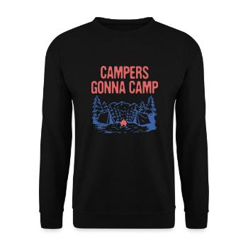 Campers Gonna Camp Summer Vacation Tropical Trip - Unisex Pullover - Schwarz - Vorne - Alina (178cm) & Michal (187cm)