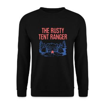 The Rusty Tent Ranger Camping Friends Camper - Unisex Pullover - Schwarz - Vorne - Alina (178cm) & Michal (187cm)