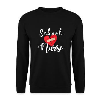 School nurse heart - Unisex Sweatshirt - black - Front - Alina (178cm) & Michal (187cm)