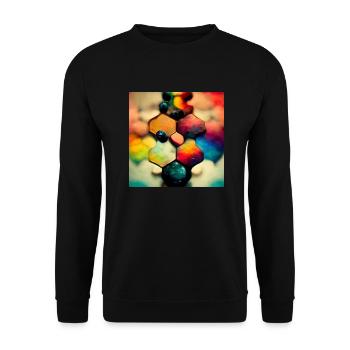 Un casse-tête avec des molécules - Sweat-shirt Unisexe - noir - Devant - Alina (178cm) & Michal (187cm)