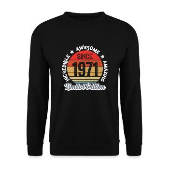 amazing since 1971 - anniversary - Unisex Sweatshirt - black - Front - Alina (178cm) & Michal (187cm)