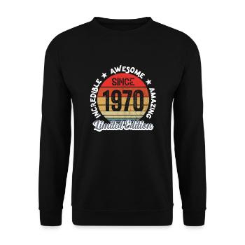 amazing since 1970 - anniversary - Unisex Sweatshirt - black - Front - Alina (178cm) & Michal (187cm)