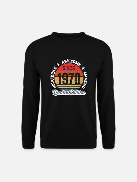 amazing since 1970 - anniversary - Unisex Sweatshirt - black