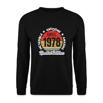 amazing since 1978 - anniversary - Unisex Sweatshirt - black - Front - Alina (178cm) & Michal (187cm)