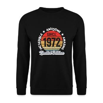 amazing since 1972 - anniversary - Unisex Sweatshirt - black - Front - Alina (178cm) & Michal (187cm)