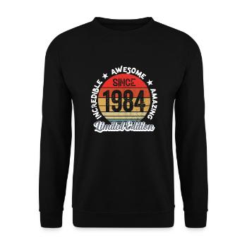 Erstaunlich seit 1984 - Jubiläum - Unisex Pullover - Schwarz - Vorne - Alina (178cm) & Michal (187cm)
