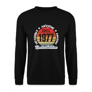 amazing since 1977 - anniversary - Unisex Sweatshirt - black - Front - Alina (178cm) & Michal (187cm)
