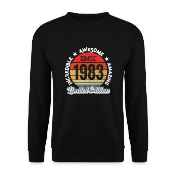 amazing since 1983 - anniversary - Unisex Sweatshirt - black - Front - Alina (178cm) & Michal (187cm)