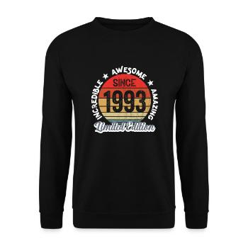 erstaunlich seit 1993 - Jubiläum - Unisex Pullover - Schwarz - Vorne - Alina (178cm) & Michal (187cm)