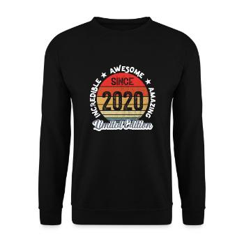 amazing since 2020 - anniversary - Unisex Sweatshirt - black - Front - Alina (178cm) & Michal (187cm)