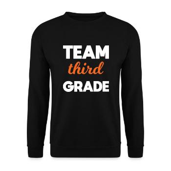 Team 3. Klasse endlich in der 3. Klasse Schule - Unisex Pullover - Schwarz - Vorne - Alina (178cm) & Michal (187cm)