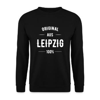 Leipzig - Unisex Pullover - Schwarz - Vorne - Alina (178cm) & Michal (187cm)