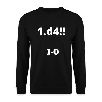Chess Opening d4 Chess Chess Game Damenbauer - Unisex Sweatshirt - black - Front - Alina (178cm) & Michal (187cm)